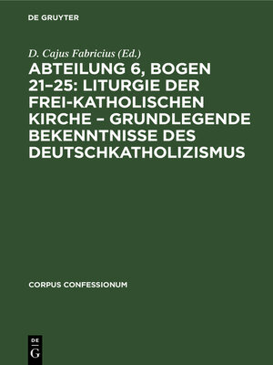 cover image of Abteilung 6, Bogen 21–25